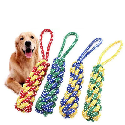 Dog Toy Carrot Knot Rope Ball Cotton Rope Dumbbell Puppy Cleaning Teeth Chew Toy Durable Braided Bite Resistant Pet Supplies